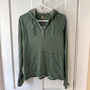 Carhartt Forest Green Hooded Henley - Size S (4-6)